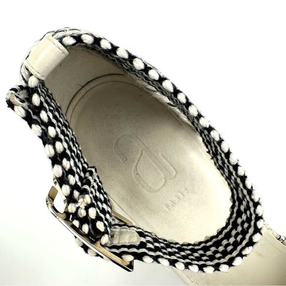 Antolina Paris Barbara Platform High Heel Sandal Sz 10 White Black Woven Cotton - Picture 9 of 16